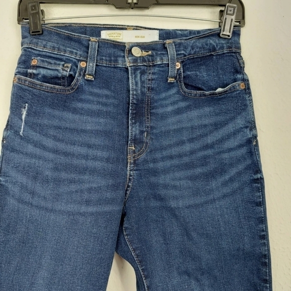 Signature by Levi Strauss & Co. Mom Jeans Waist 24 Dark Wash High rise med wash - Picture 4 of 8